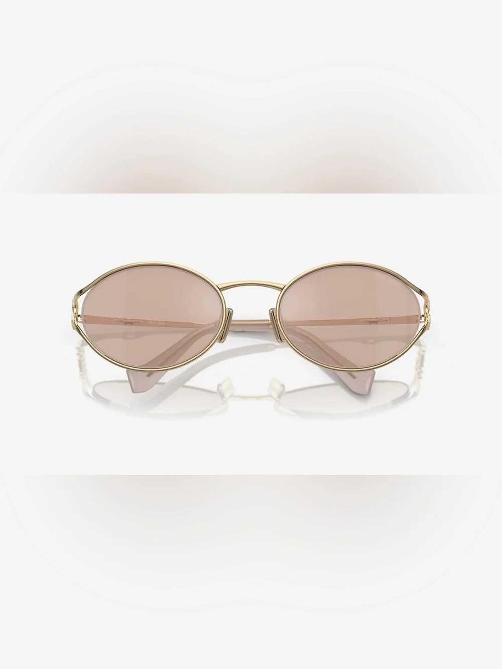 Miu Miu Rose Gold Frame Sunglasses with Pink Gold Lenses
